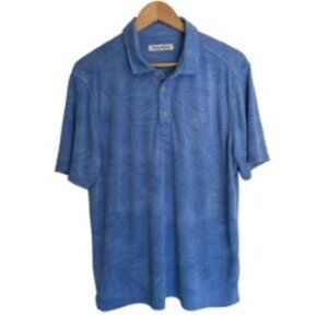 Tommy Bahama Blue Palmetto Beach Polo Shirt Large